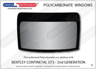 BENTLEY Continental GT3 2nd Generation - Lexan Polycarbonate rear window