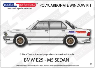 BMW E28 M5 Sedan Lexan - Makrolon polycarbonate window kit