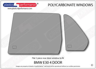 BMW - E30 Sedan- Lexan Polycarbonate left rear door window