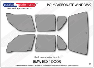 BMW - E30 - Sedan - Lexan polycarbonate window kit