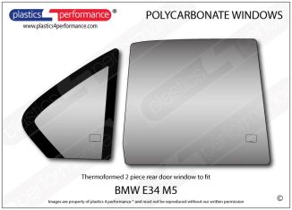 BMW - E34 M5 - Lexan  Polycarbonate right rear door window