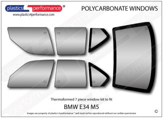 BMW - E34 M5 - Lexan Polycarbonate window kit