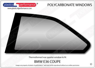 BMW - E36 Coupe - Lexan Polycarbonate left rear quarter window