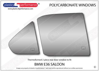 BMW - E36 Sedan - Lexan Polycarbonate right rear door window