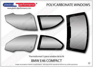BMW E46 Compact - Lexan Polycarbonate window kit