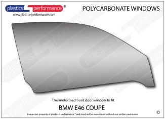 BMW E46 Coupe - Lexan Polycarbonate right front door window
