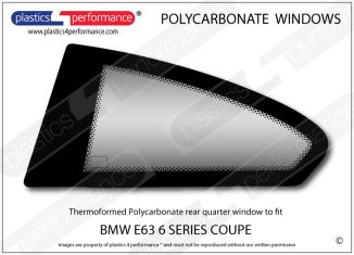 BMW E63 6 Series Coupe - Lexan Polycarbonate left rear quarter window
