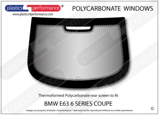 BMW E63 6 Series Coupe - Lexan Polycarbonate rear screen