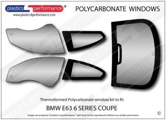BMW E63 6 Series Coupe - Lexan Polycarbonate window kit