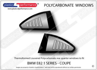 BMW - E82 1 Series Coupe - Lexan Louvered Rear Quarter Windows - Pair