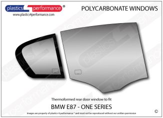 BMW - E87 1 Series 5dr - Lexan Polycarbonate right rear door window