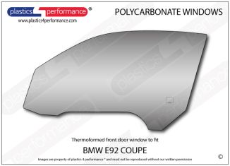 BMW - E92 Coupe - Lexan Makrolon Polycarbonate left hand front door window