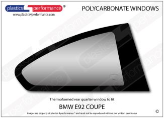 BMW - E92 Coupe - Lexan Makrolon polycarbonate right rear quarter window