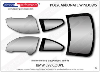 BMW - E92 Coupe - Lexan / Makrolon Polycarbonate window kit
