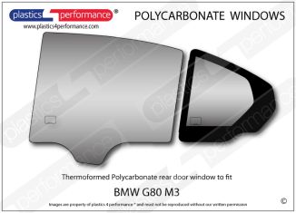 BMW G80 M3 - Lexan Polycarbonate left rear door window