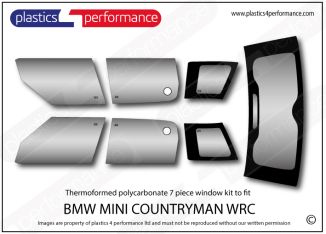 BMW - MINI Countryman WRC - Lexan Polycarbonate window kit