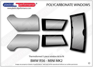 BMW MINI - MK2 R56 - Lexan / Makrolon Polycarbonate window kit