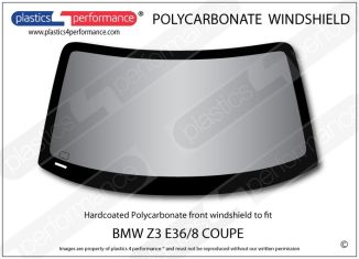 BMW Z3 E36/8 Coupe - Hardcoated Lexan Polycarbonate front windshield