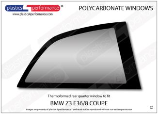 BMW - Z3 E36/8 Coupe - Lexan Polycarbonate right rear quarter window