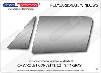 CHEVROLET - Corvette C2 Stingray - Lexan Polycarbonate left front door window