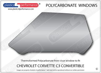 CHEVROLET Corvette C3 Convertible - Lexan Polycarbonate left front door window
