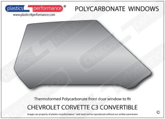 CHEVROLET Corvette C3 Convertible - Lexan Polycarbonate right front door window