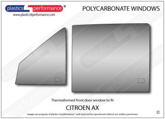 CITROEN - AX - Lexan Polycarbonate left hand two piece front door window