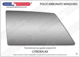 CITROEN - AX - Lexan Polycarbonate left hand rear quarter window