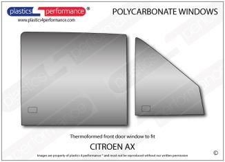 CITROEN - AX - Lexan Polycarbonate right hand two piece front door window