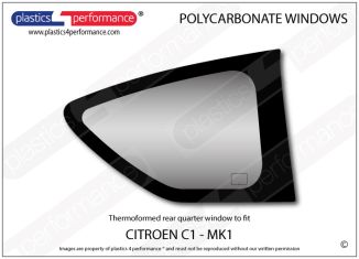 CITROEN - C1 - Lexan Polycarbonate right hand rear quarter window