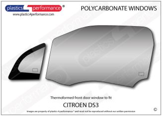 CITROEN - DS3 - Lexan Polycarbonate left hand two piece front door window