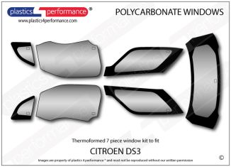 CITROEN - DS3 - Lexan Polycarbonate 7 piece window kit