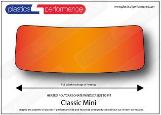 AUSTIN - Mini MK2 - Heated Lexan Polycarbonate front windscreen