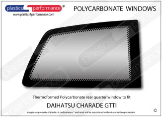 DAIHATSU Charade GTTi - Lexan Polycarbonate right rear quarter window
