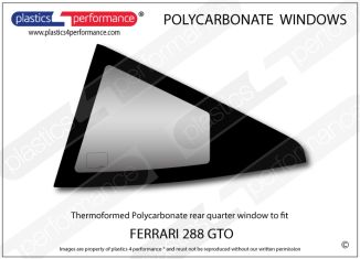 FERRARI - 288 GTO - Lexan Polycarbonate left rear quarter window