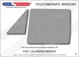 FIAT - 124 Abarth Spider - Lexan Polycarbonate left front door window