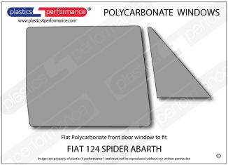FIAT - 124 Abarth Spider - Lexan Polycarbonate right front door window