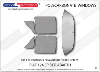 FIAT - 124 Abarth Spider - Lexan Polycarbonate window kit