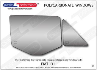 FIAT - 131 - Lexan Polycarbonate right hand two piece front door window