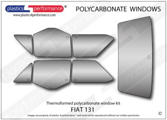 FIAT - 131 - Lexan Polycarbonate 7 piece window kit