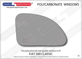 FIAT - 500 (Classic) - Lexan Polycarbonate left rear quarter window