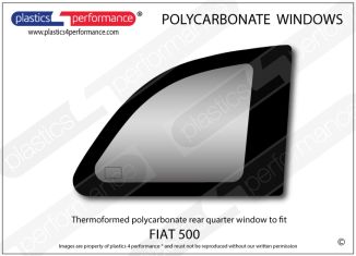 FIAT - 500 New - Lexan Polycarbonate right hand rear quarter window