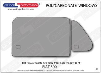 FIAT - 600 Abarth - Lexan Polycarbonate right two piece front door window