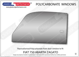 FIAT - 750 Abarth Zagato - Lexan Polycarbonate left front door window