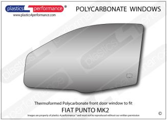 FIAT - Punto MK2 1999 - 2003 - Lexan Polycarbonate left hand front door window