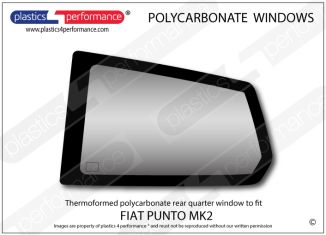 FIAT - Punto MK2 1999 - 2003 - Lexan Polycarbonate left hand rear quarter window