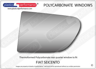 FIAT - Seicento - Lexan Polycarbonate left rear quarter window