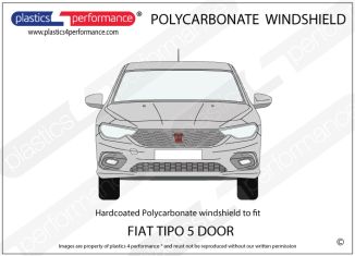 FIAT - Tipo 5dr (2015 onwards) - Hardcoated Lexan Polycarbonate front windscreen