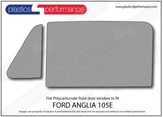 FORD - Anglia 105e - Polycarbonate left two piece front door window