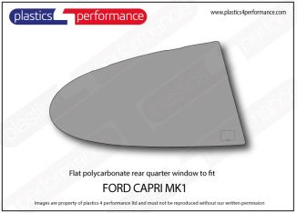 FORD - Capri mk1 - Lexan polycarbonate right hand rear quarter window